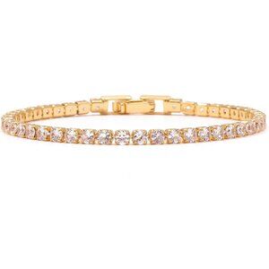 Elegant Cubic Zirconia Tennis Bracelet for Women - Sparkly Rhinestone Jewelry